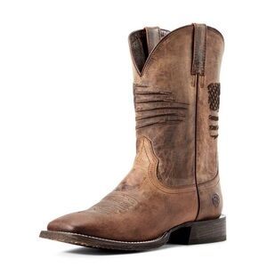 ARIAT men's circuit patriot weathered boot in tan 8.5 D